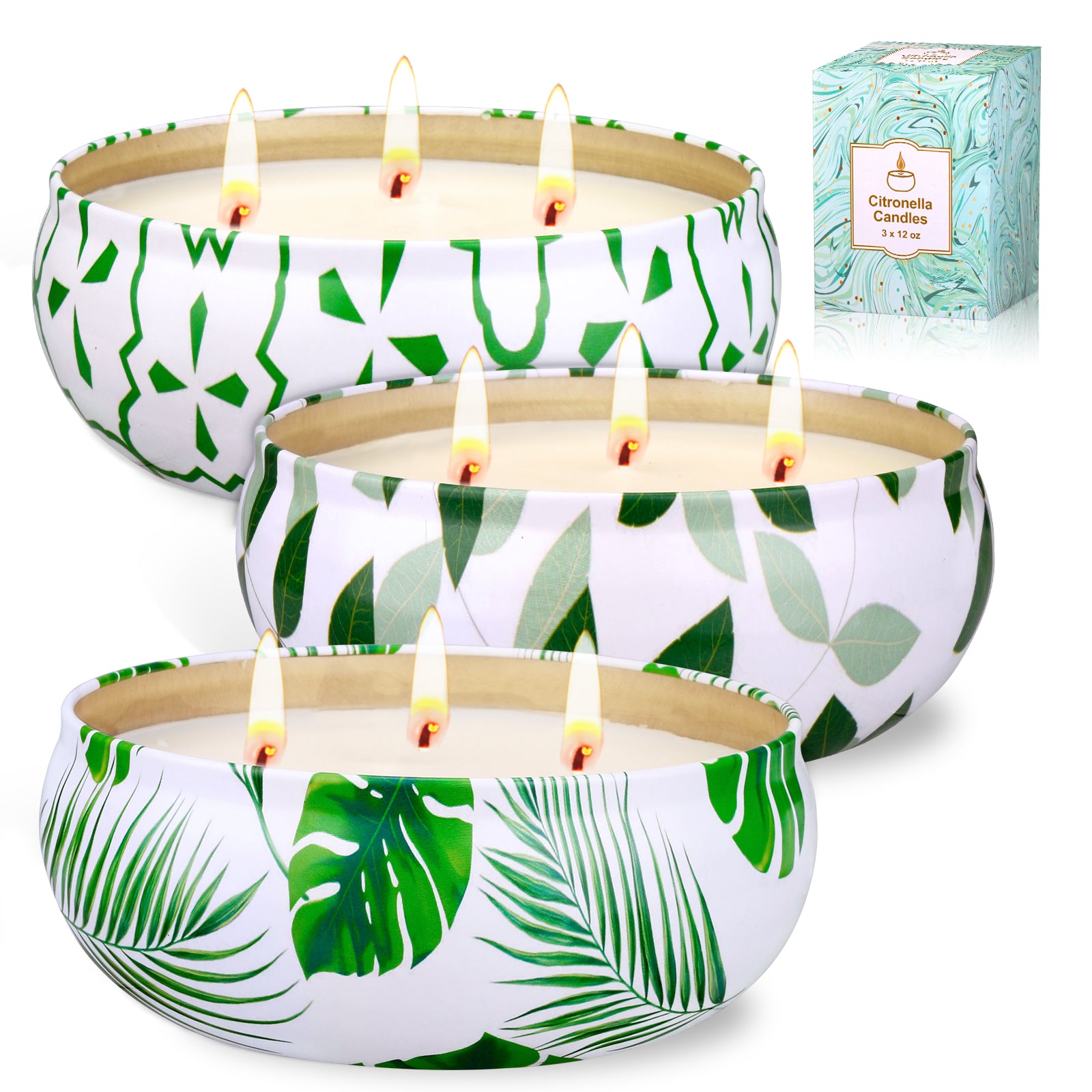 Giphtpoeet Citronella Candles Outdoor Vacation Backyard