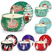 Giphtpoeet 6 Pack Christmas Scented Candles Gift Set for Woman, Jar Candle, 2.5 oz Soy Wax Tin Candle