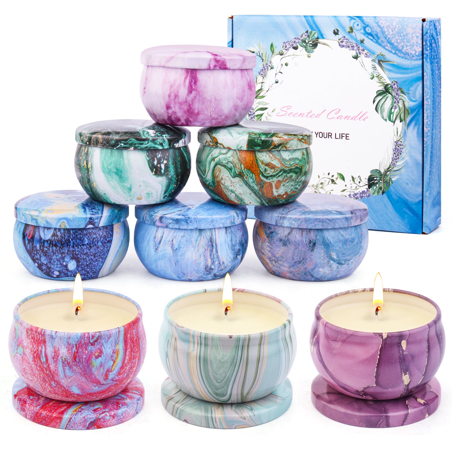 Giphtpoeet Scented Candles Long Lasting 160 Hours Burning Time Aromatherapy Candle Gifts Set Soy Wax Jar 22.5oz - Perfect for Home Decoration and Gifting