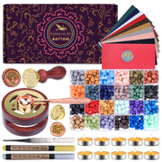 Giphtpoeet Wax Seal Stamp Kit with Gift Box, 24 Colors 650 Pcs Beads, DIY Craft for Birthday