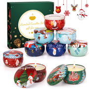 Giphtpoeet 9 Pack Christmas Scented Candles Gift Set for Woman, Jar Candle, 2.5 oz Soy Wax Tin Candle