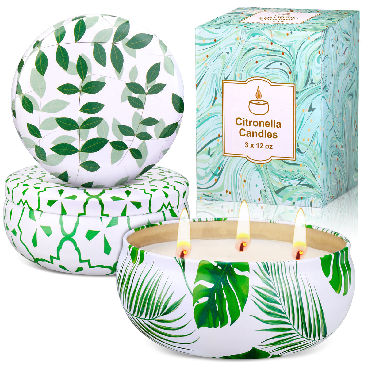 Giphtpoeet Citronella Candles Outdoor Vacation Backyard