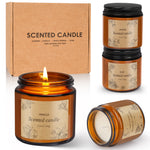 Giphtpoeet 4 Pack Scented Bath Candles Essential Oil Fragranced Soy Wax Jar Candle Set Burn 120h