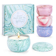 Giphtpoeet Scented Candles Gifts Set, 4 Pack Aromatherapy Candles for Home Scented, Stress Relief Gifts for Women, 120 H Lasting Burn Natural Soy Wax Candle for Birthday Valentine Mother's Christmas Day
