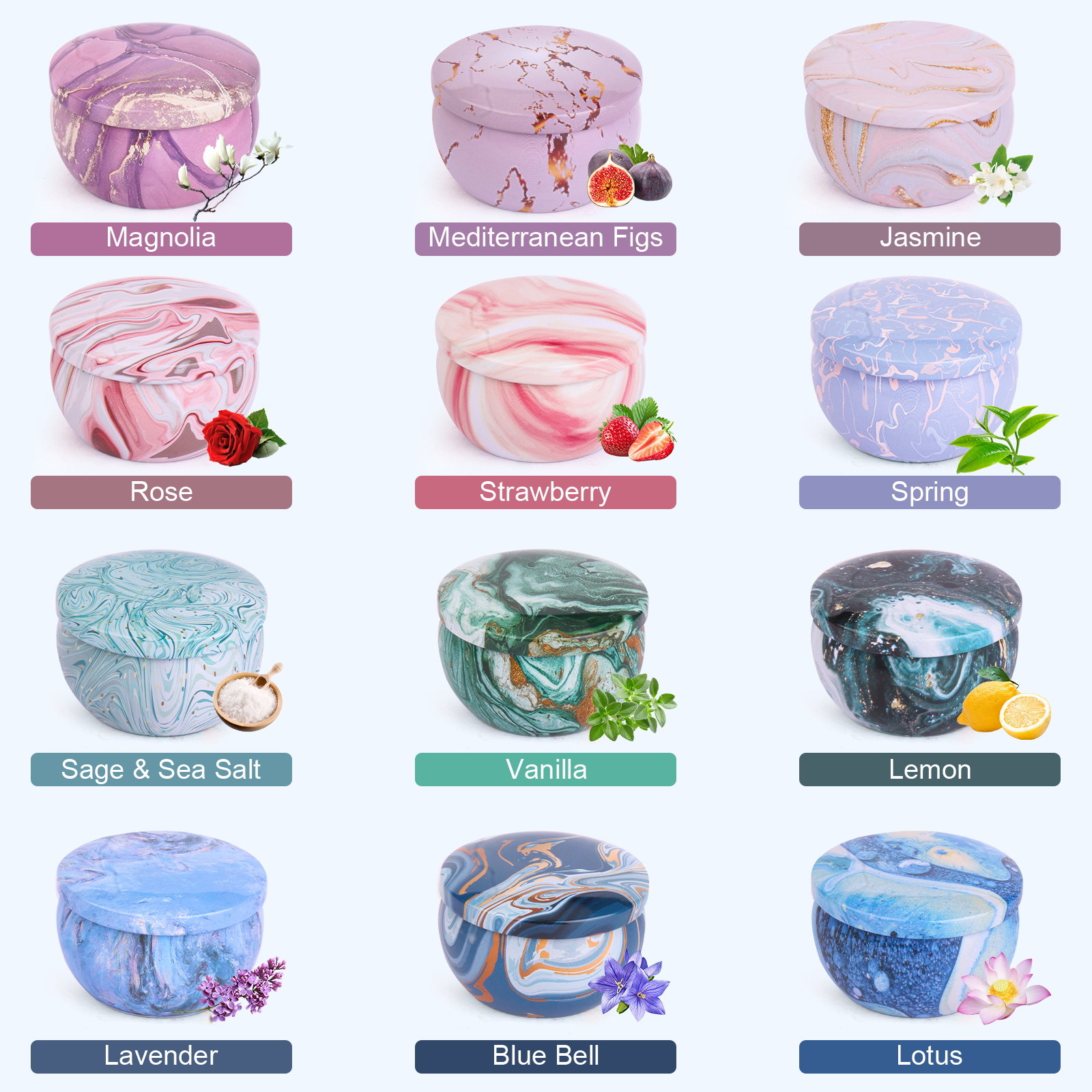 Giphtpoeet 12 Pack 30oz Scented Candles Long Lasting Fragrances Soy Wax Candle