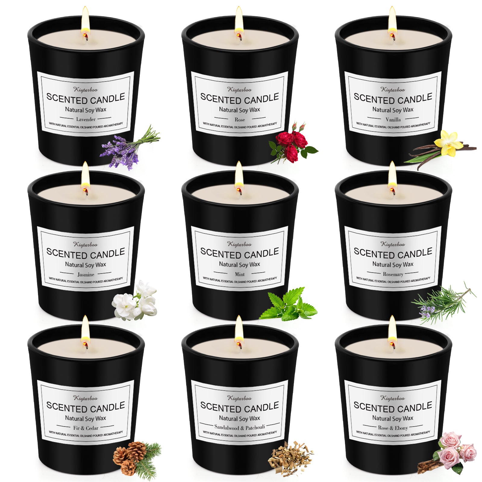 Giphtpoeet  Scented Candles Aromatherapy Candle Set 9 pack Burning Time for 180h