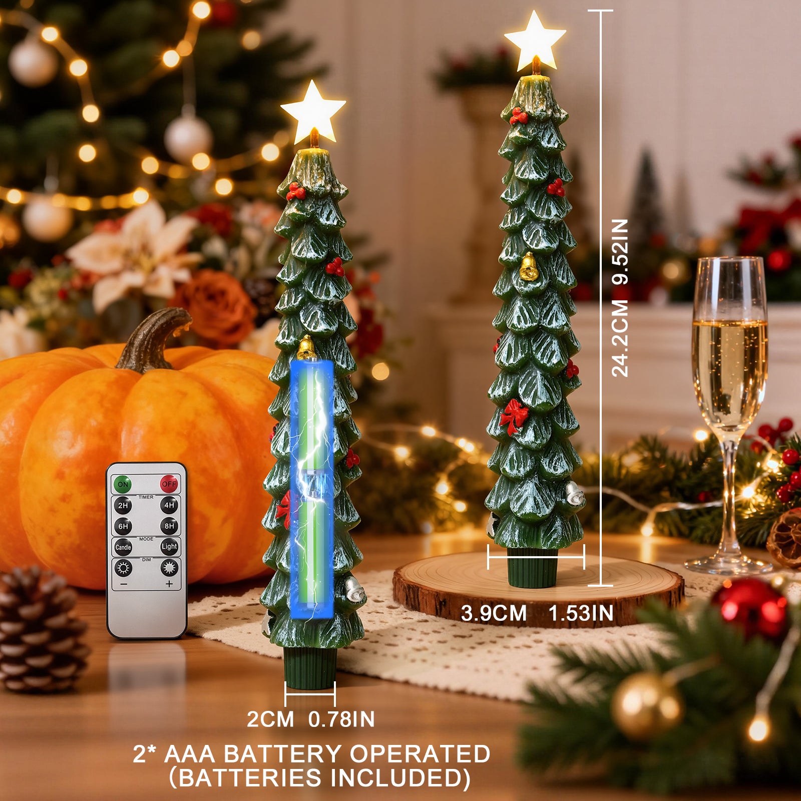 Giphtpoeet LED Window Candle Lights for Christmas, Flameless Taper Electric Candles