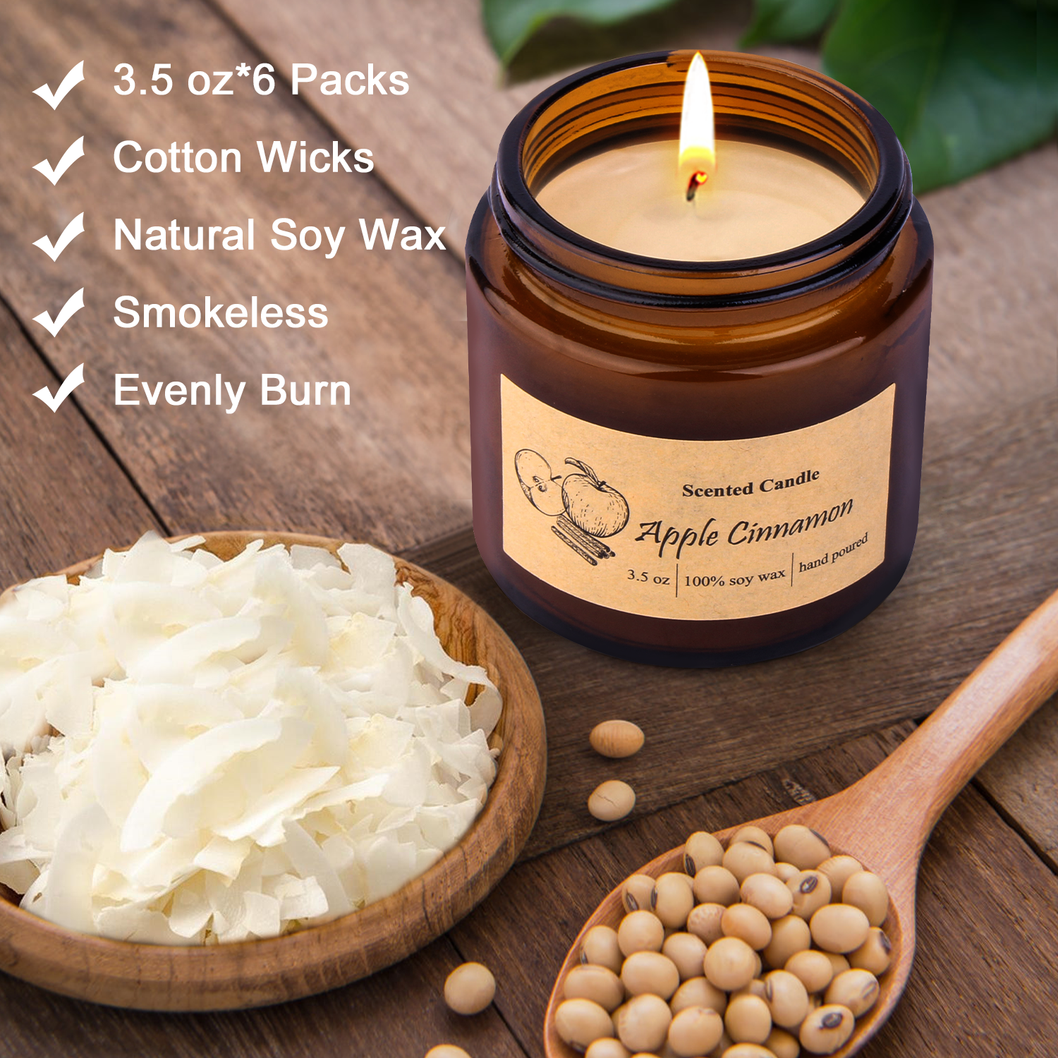 Supersun 6 pack Scented Candles Soy Wax Aromatherapy Jar Candle Set Gift
