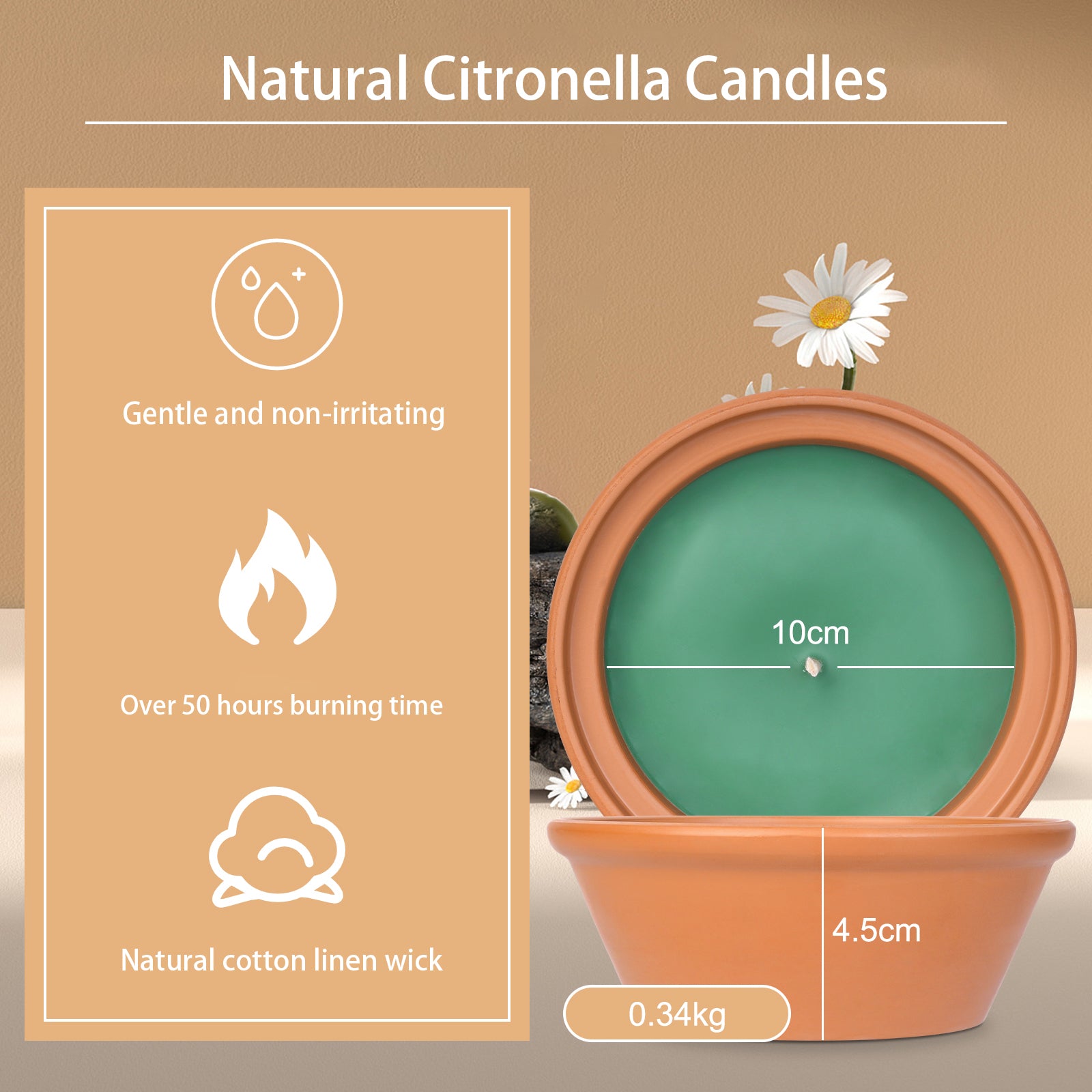 Giphtpoeet Citronella Jar Candles Outdoor Burn for 150h Summer Garden Yard 2 Pack Soy Wax