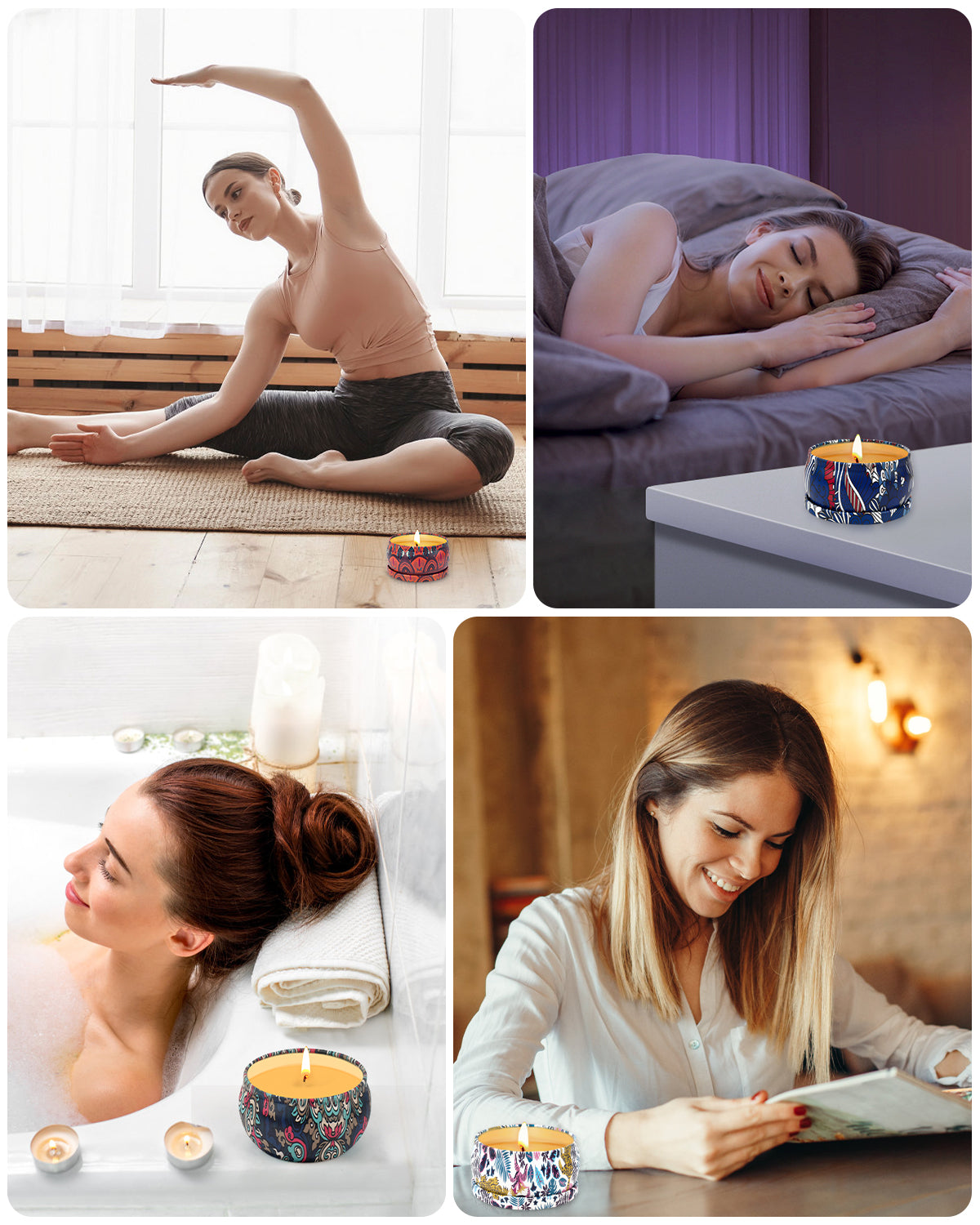 Giphtpoeet Scented Candles Gift Set for Women 4 Pack Burning Time for 80h Jar Candles