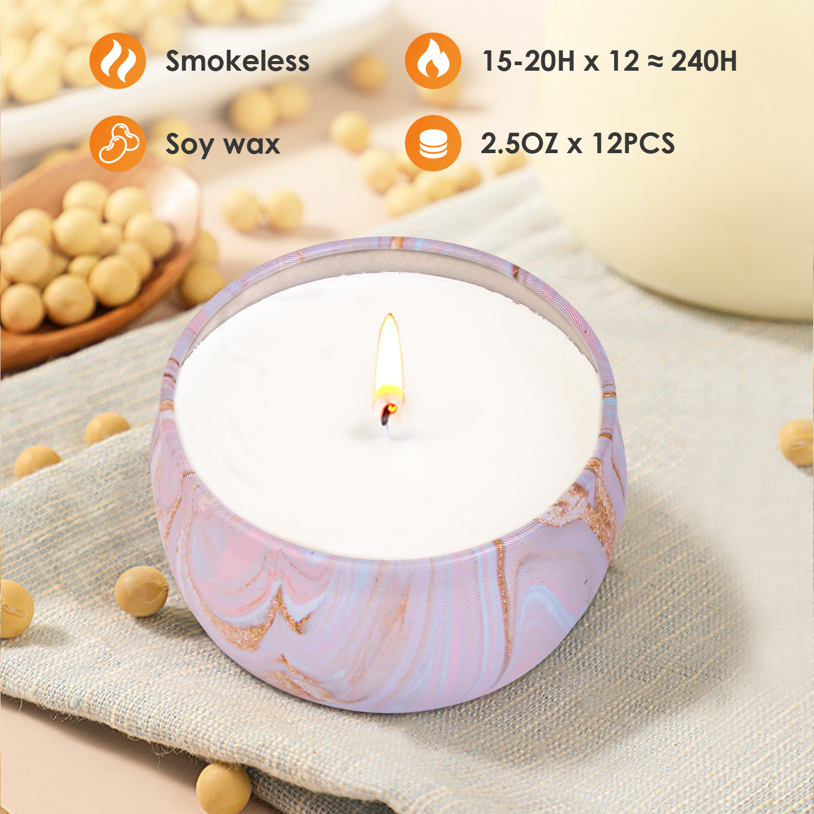 Giphtpoeet 12 Pack 30oz Scented Candles Long Lasting Fragrances Soy Wax Candle