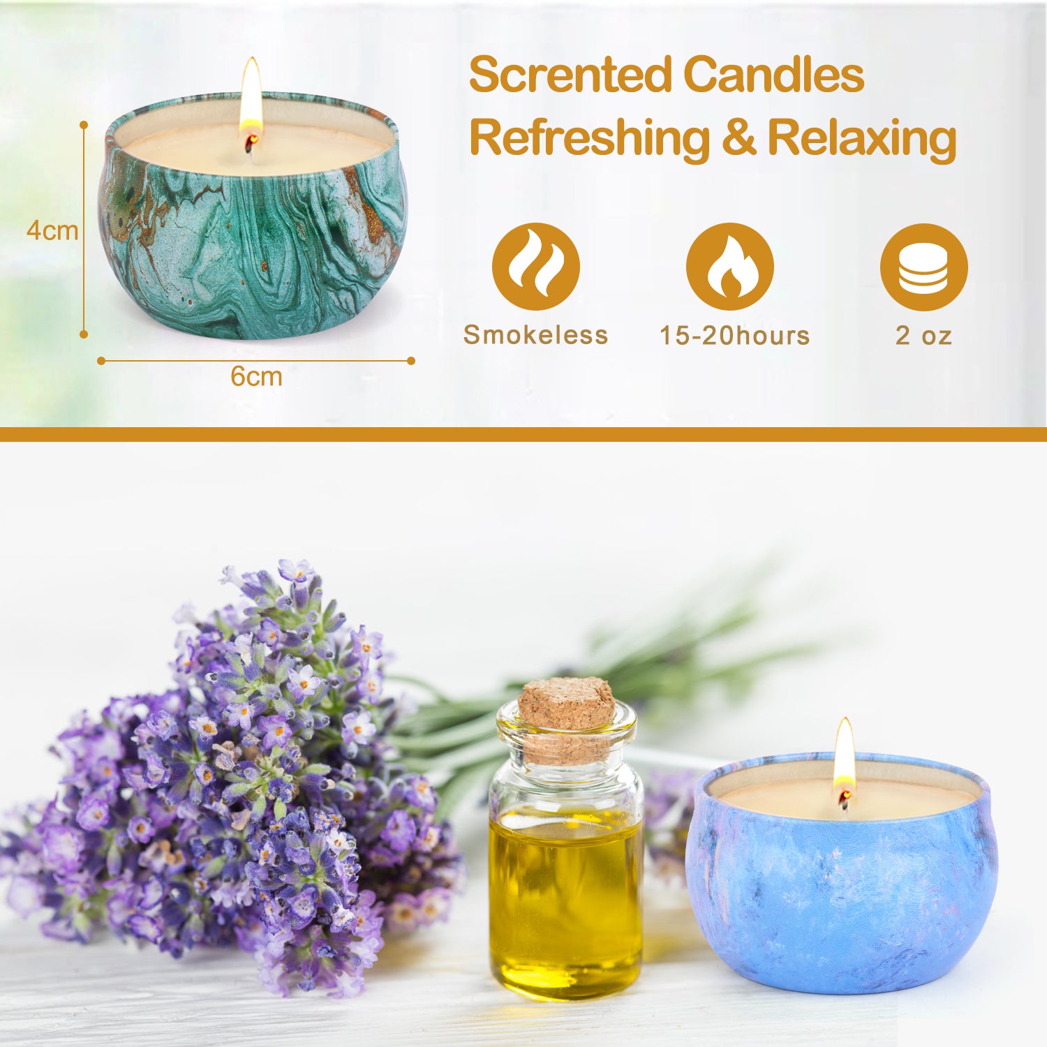 Giphtpoeet Scented Candles Long Lasting 160 Hours Burning Time Aromatherapy Candle Gifts Set Soy Wax Jar 22.5oz - Perfect for Home Decoration and Gifting