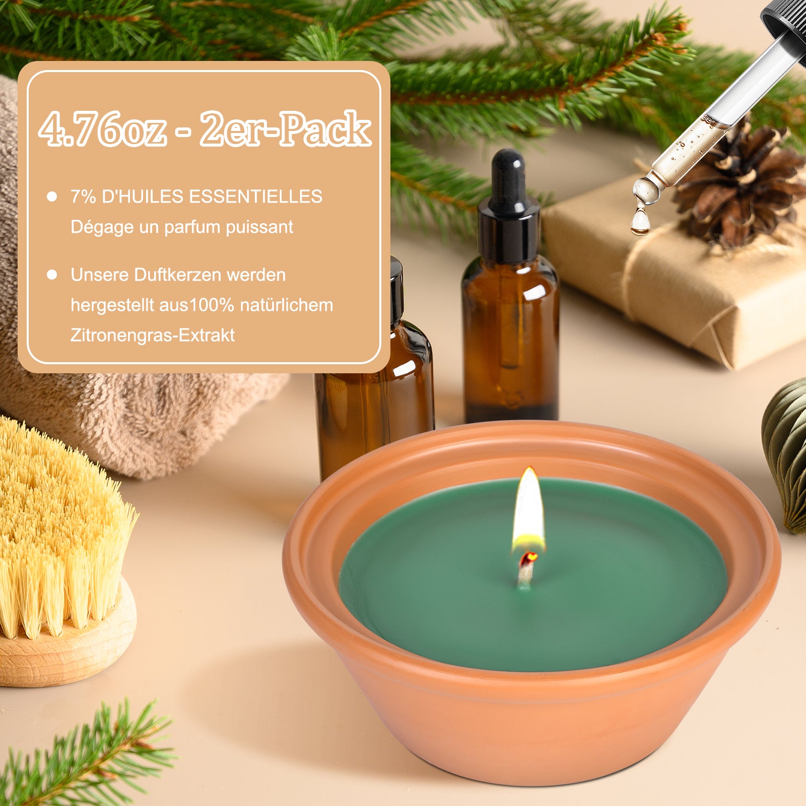 Giphtpoeet Citronella Jar Candles Outdoor Burn for 150h Summer Garden Yard 2 Pack Soy Wax