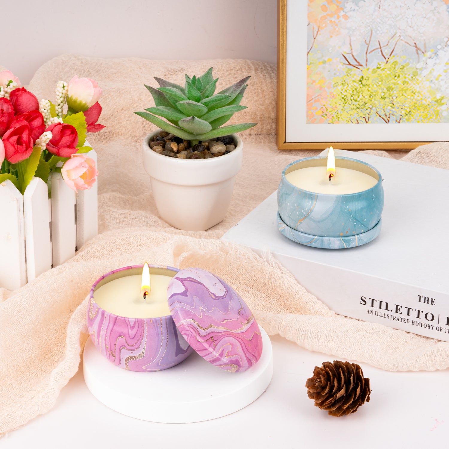 Giphtpoeet 4 Pack Scented Candles Gift Set for Women  for Christmas Holiday Wedding