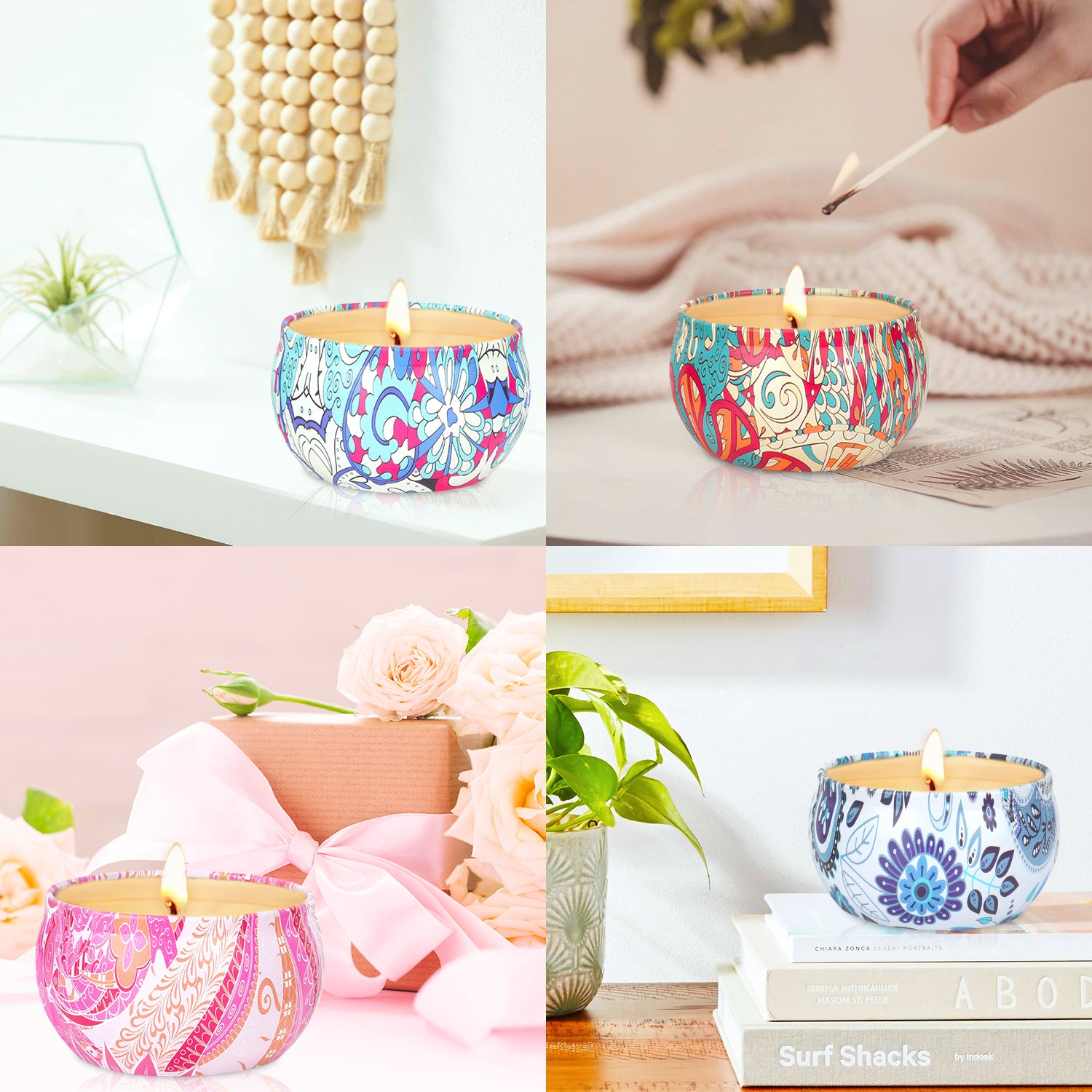 Giphtpoeet Scented Candles Gift Set for Women 4 pack Burning Time for 80h Jar Candles