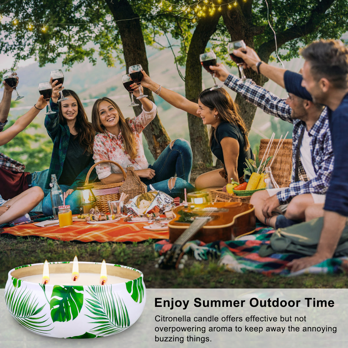 Giphtpoeet Citronella Candles Outdoor Vacation Backyard