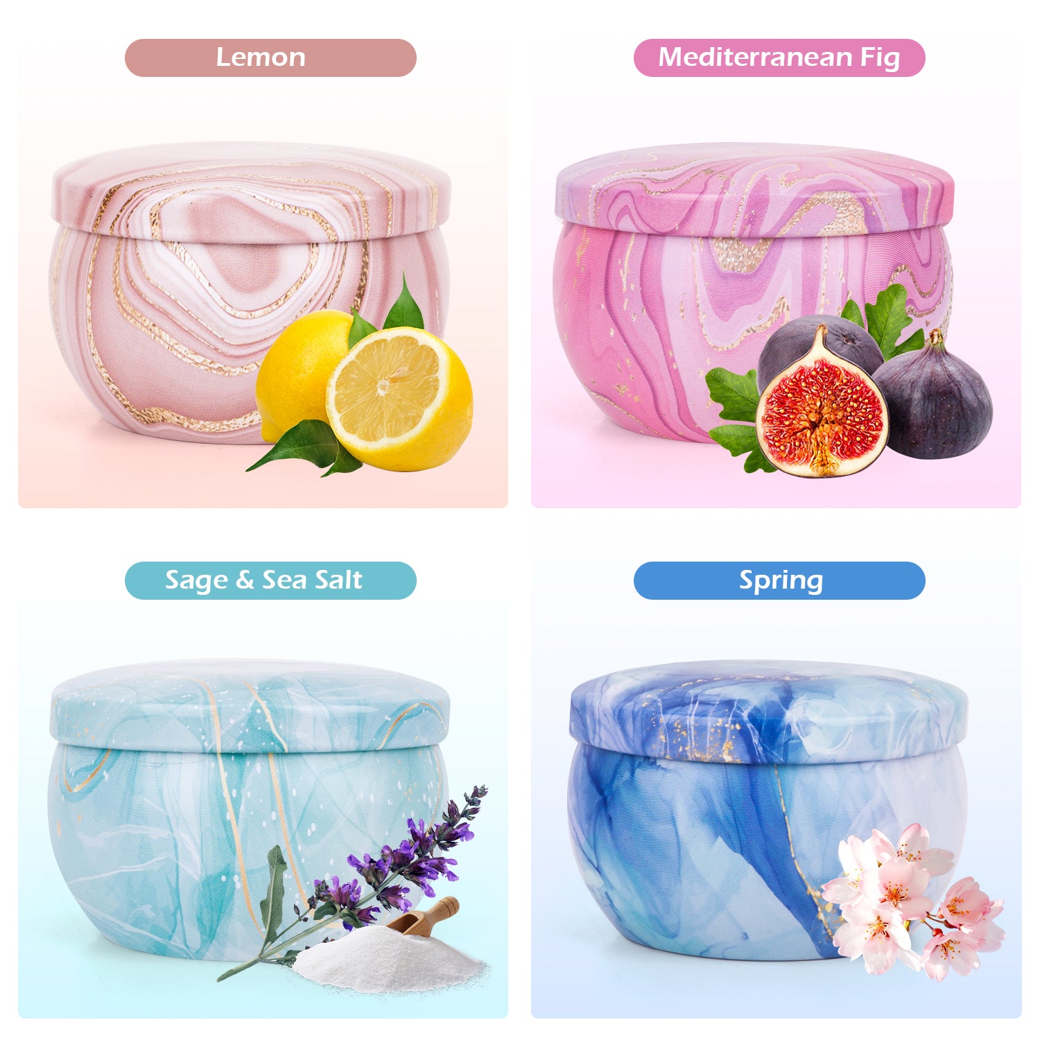 Giphtpoeet 4 Pack Scented Candles Gift Set for Women  for Christmas Holiday Wedding