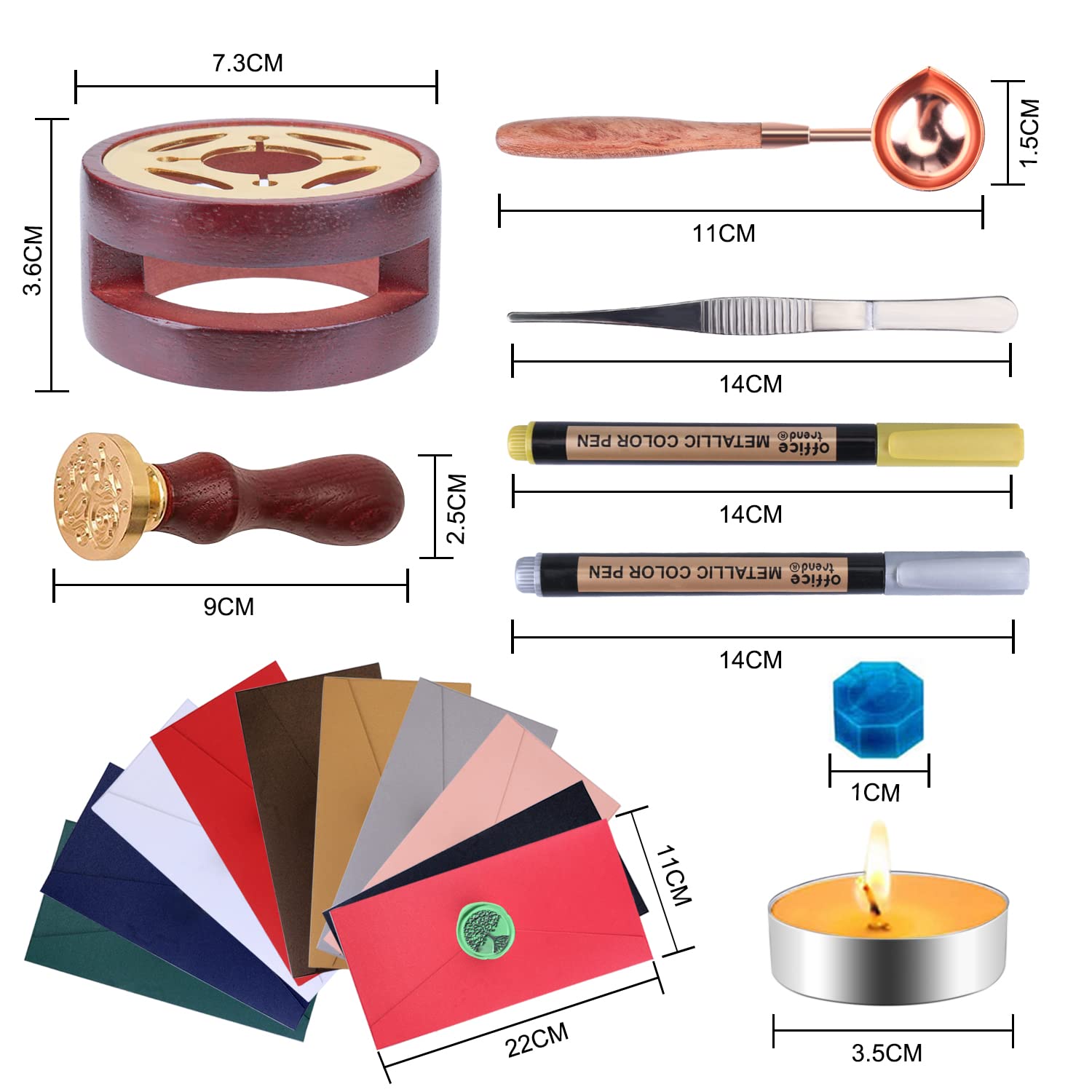 Giphtpoeet Wax Seal Stamp Kit with Gift Box, 24 Colors 650 Pcs Beads, DIY Craft for Birthday