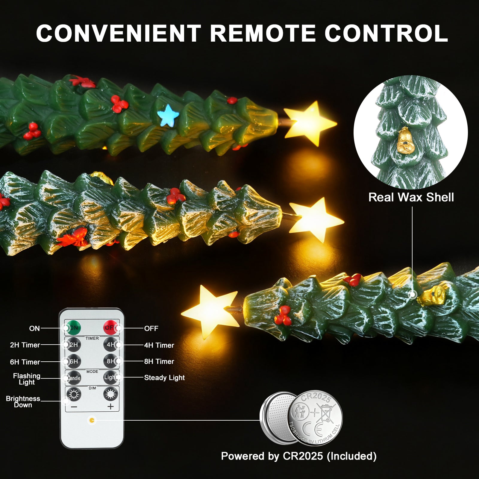 Giphtpoeet LED Window Candle Lights for Christmas, Flameless Taper Electric Candles