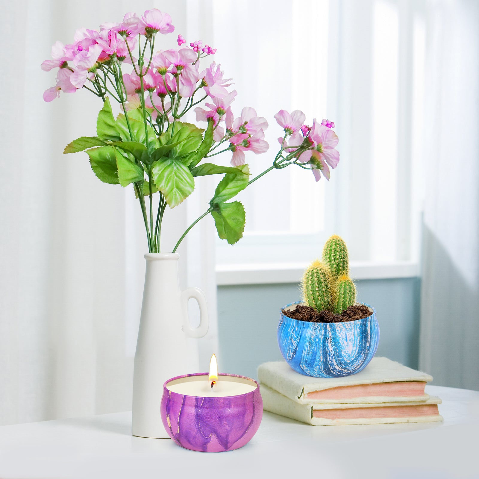 Giphtpoeet 9 Pack Scented Candles Gift Floral Scents for Women 160h Burn Time 19.8oz