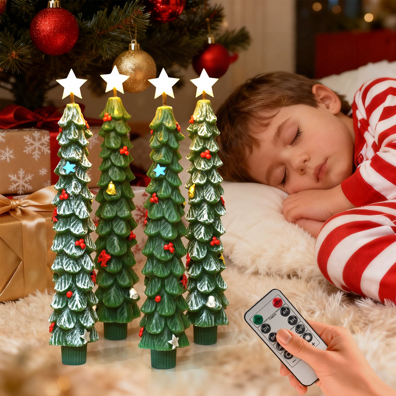 Giphtpoeet LED Window Candle Lights for Christmas, Flameless Taper Electric Candles
