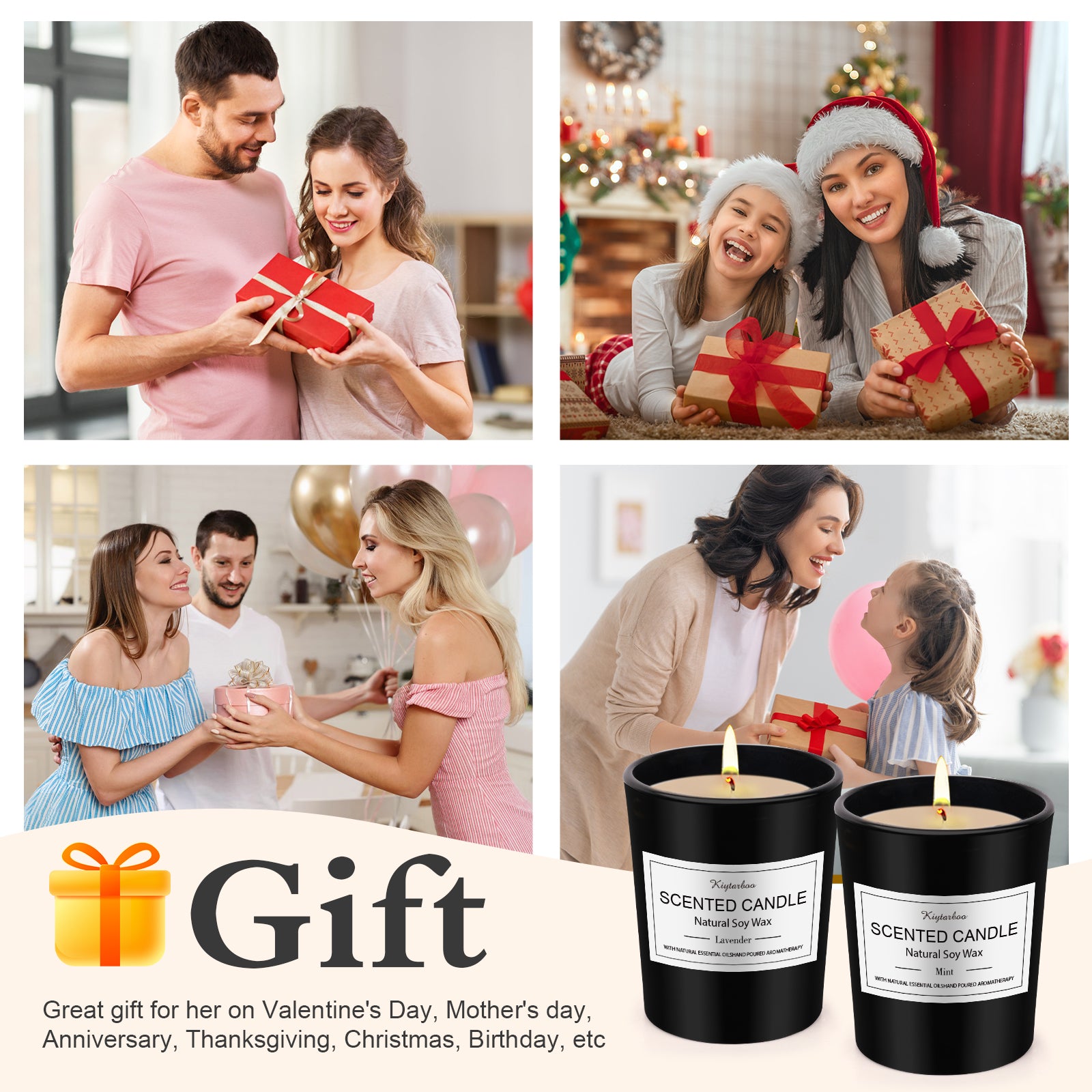 Giphtpoeet Scented Candles Aromatherapy Candle Set 9 pack Burning Time for 180h