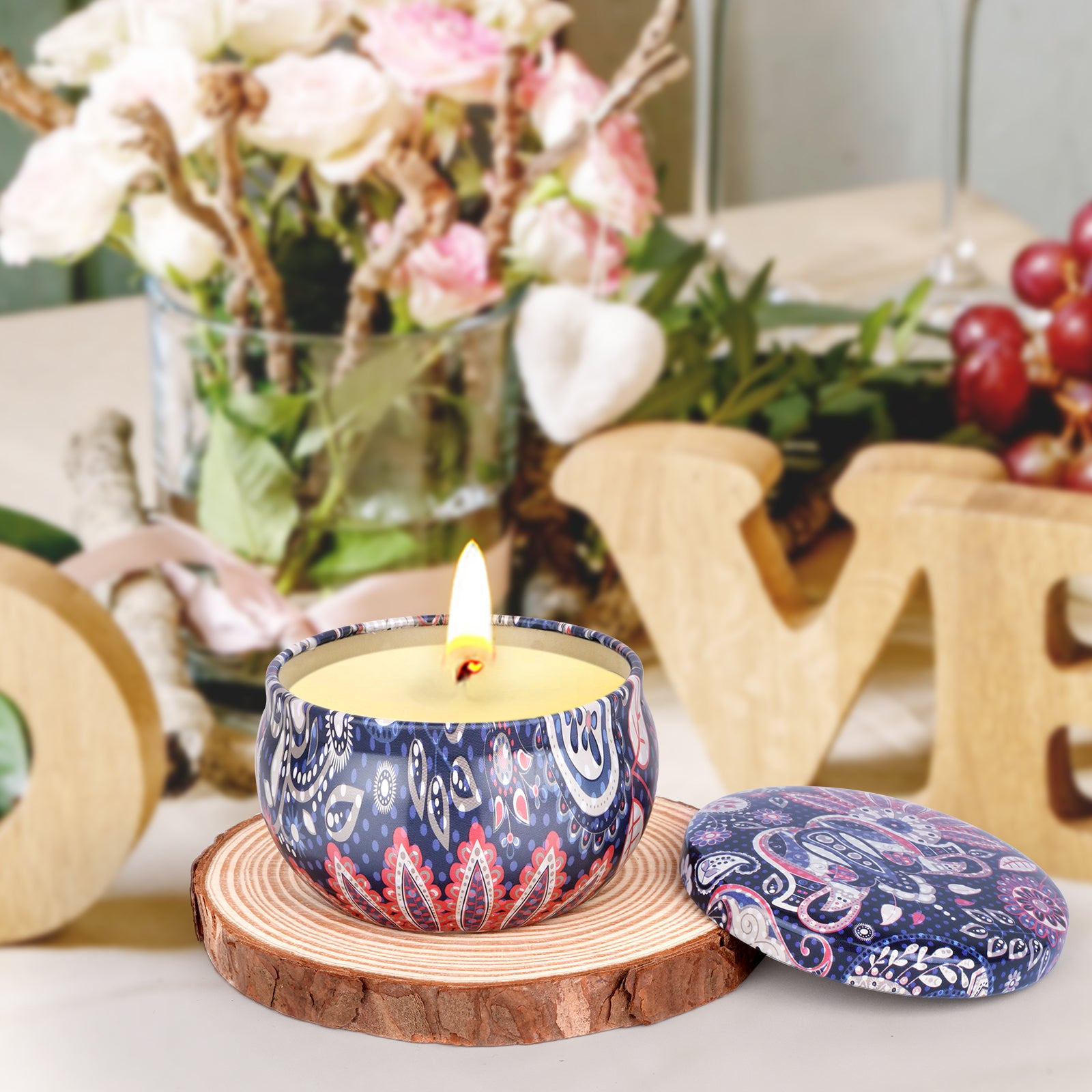 Giphtpoeet 8Pack Scented Candles Home Fragrance with a Wood Pad