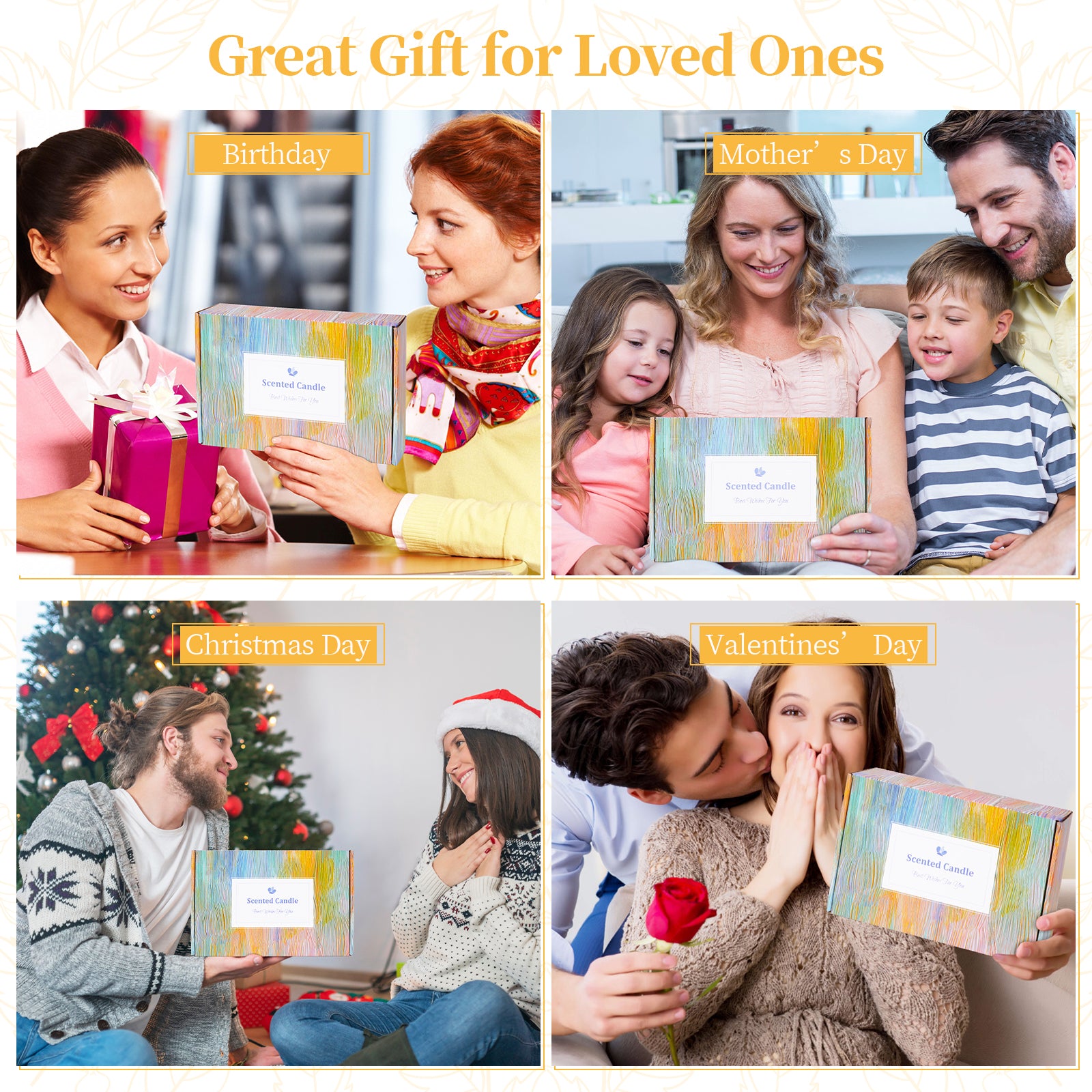 Giphtpoeet 6 Pack Scented Candles Gift Set for Women  for Christmas Holiday Wedding