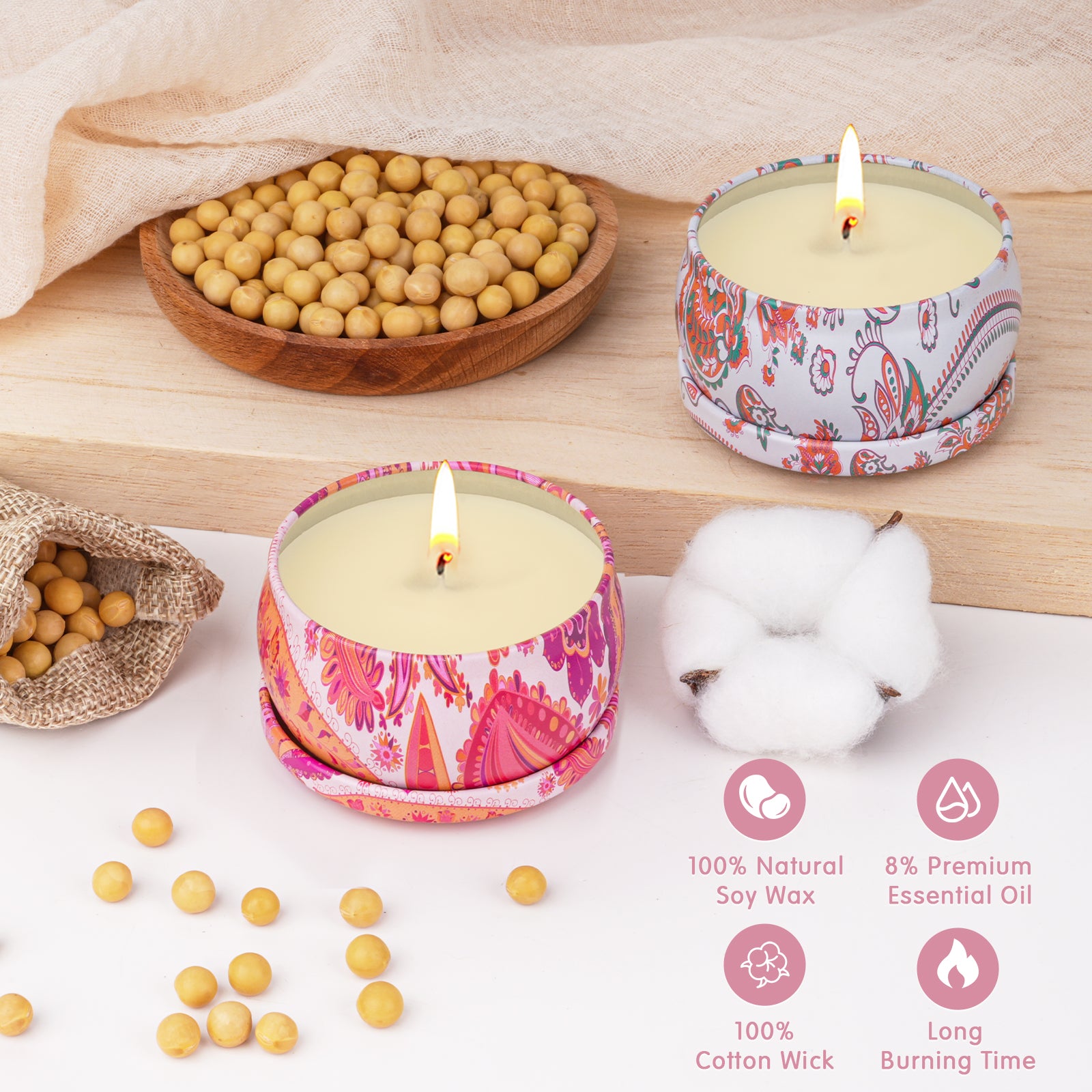 Giphtpoeet Scented Candles Gifts Set for Women 160 Hours Burn Time Soy Wax Candles 9-Pack