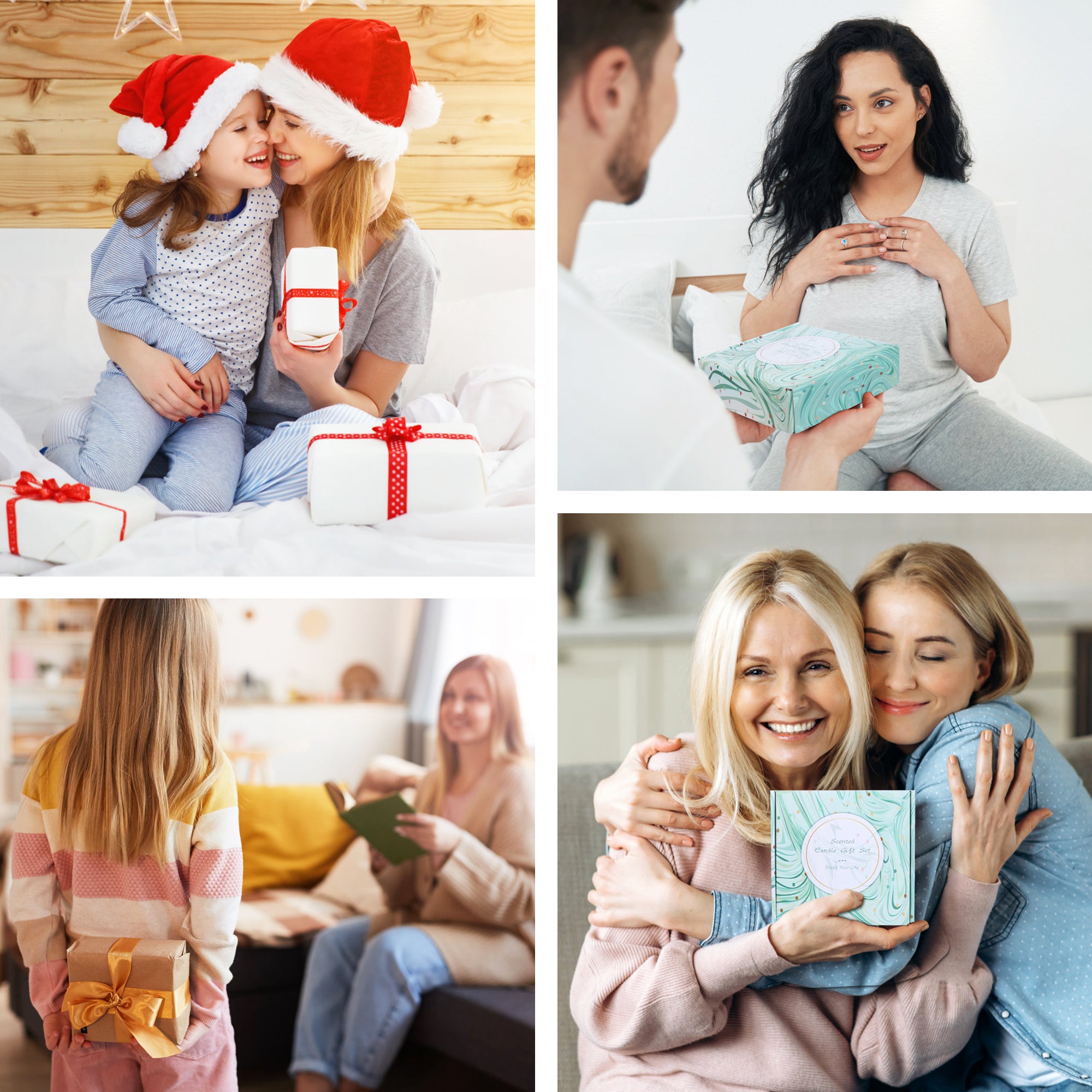 Giphtpoeet Scented Candles Gifts Set, 4 Pack Aromatherapy Candles for Home Scented, Stress Relief Gifts for Women, 120 H Lasting Burn Natural Soy Wax Candle for Birthday Valentine Mother's Christmas Day