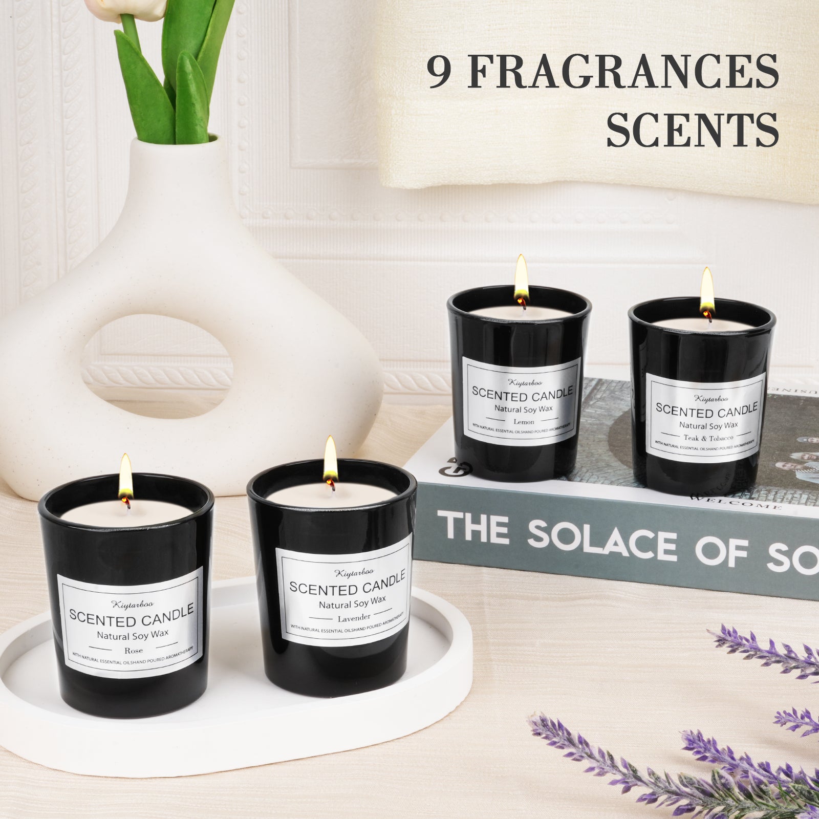 Giphtpoeet Scented Candles Aromatherapy Candle Set 9 pack Burning Time for 180h