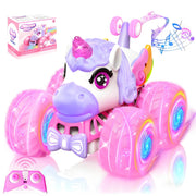 Unicorn Remote Control Car,Rechargeable 360°Stunt RC Car Gift for Girls