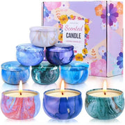 Giphtpoeet 9 Pack Small Scented Candles Relaxing Soy Wax Candle Jar Set with Lid 160h