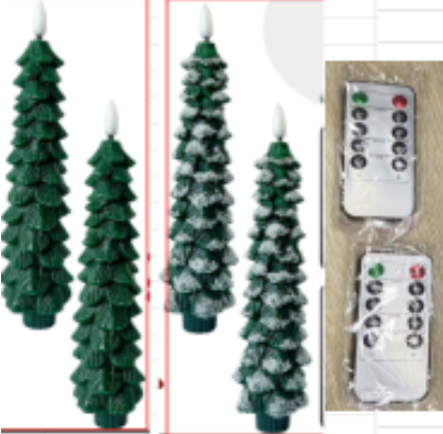 Giphtpoeet Christmas Tree Candles with Remote, 4 pack Flameless Battery Operated Taper Candles with 3D Flickering Wick
