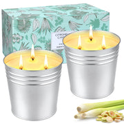 Citronella Candles Outdoor/Indoor Large 3 Wick Soy Wax Outdoor Candles Long Lasting Burn Time for Patio/Garden/Yard/Balcony/Camping 2 Pack