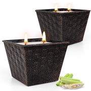 Giphtpoeet 2 Pack Citronella Candles Outdoor Large 28oz 2 Wicks Lemongrass Scented Soy Wax Candle for Indoor Outside