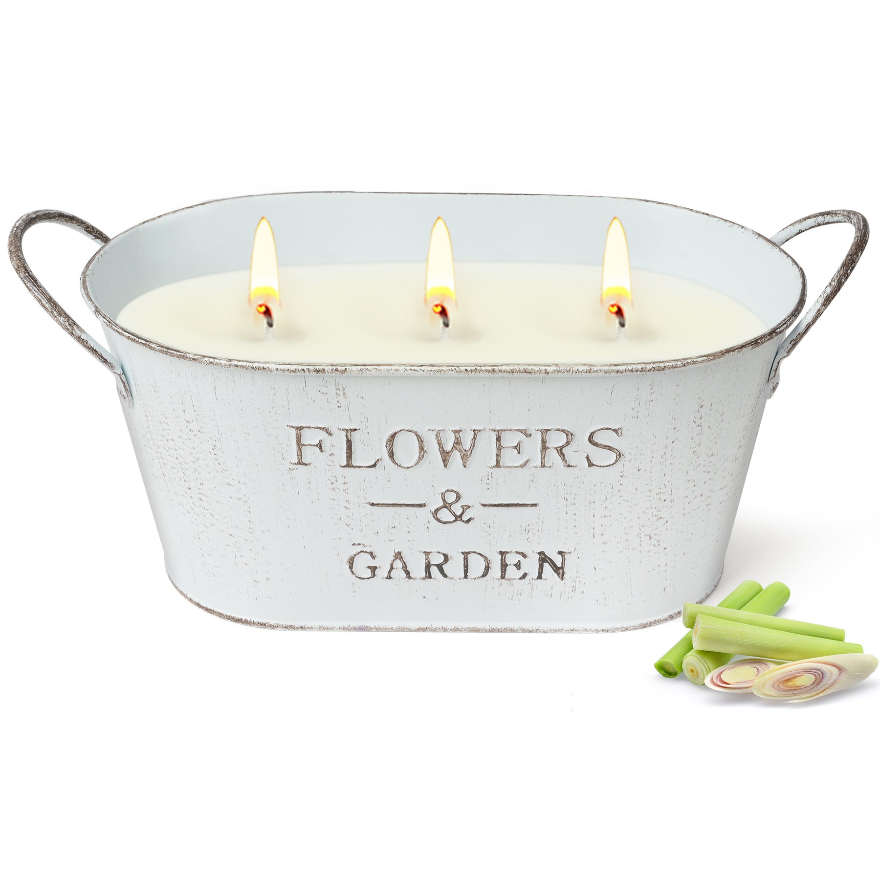 Giphtpoeet Extra Large Citronella Candle Outdoor 3 Wick 200H Lasting Lemongrass Candle for Outside Garden, 30oz