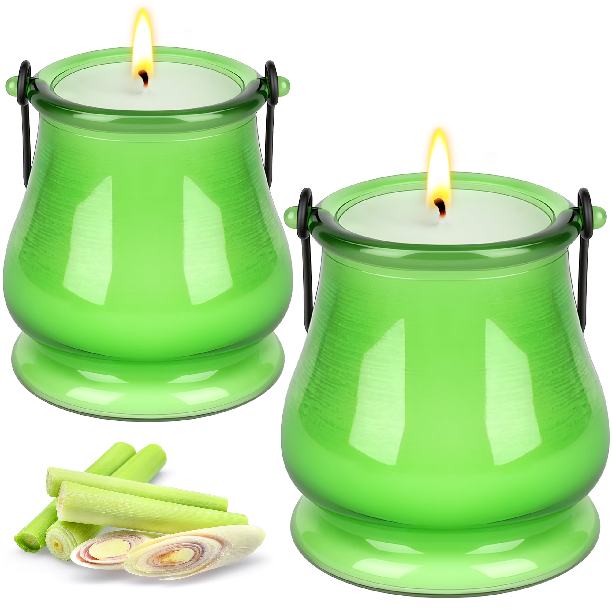 Giphtpoeet 2 Pack Citronella Candles Outdoor Hanging Lantern Soy Wax Scented Candles for Indoor Garden