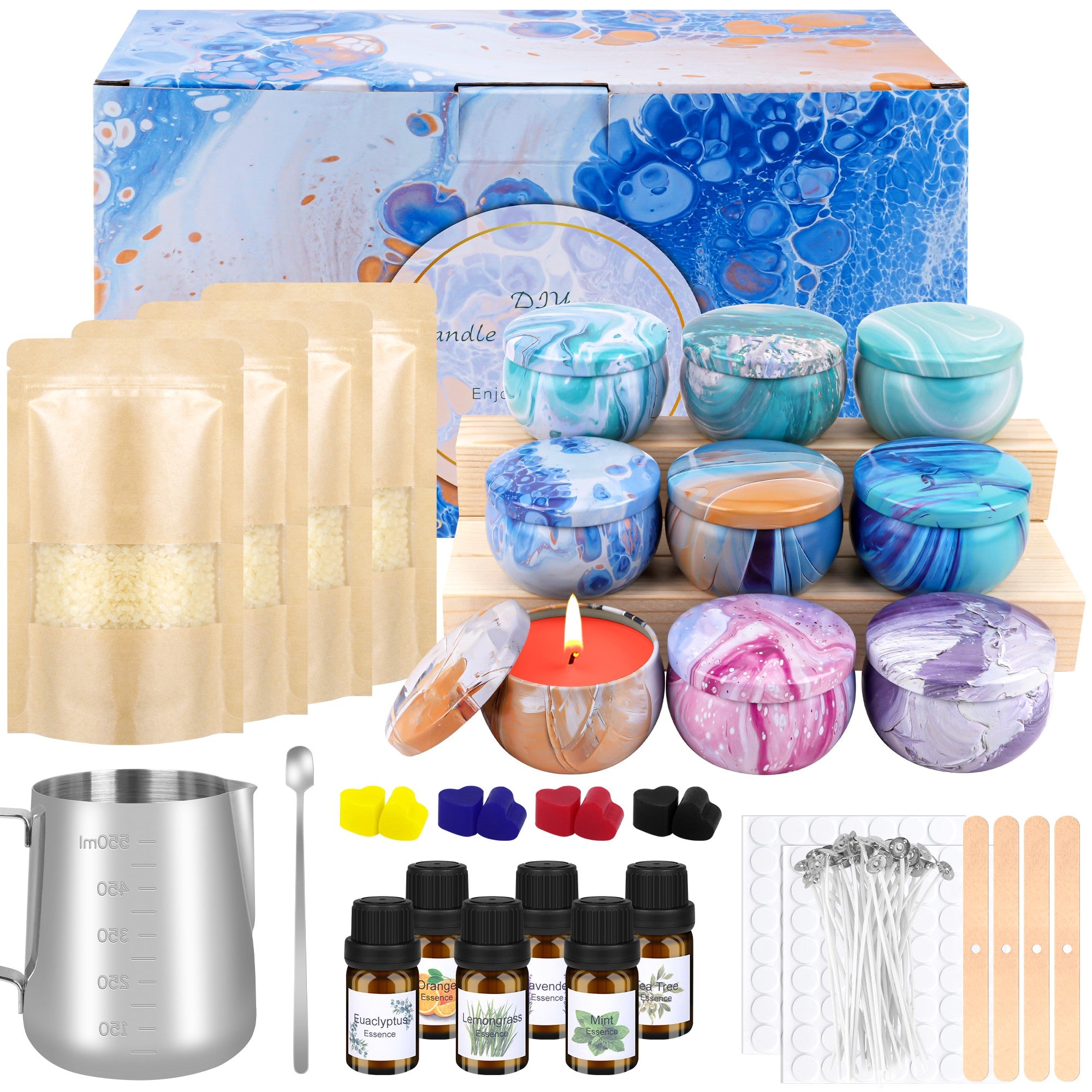 Giphtpoeet Candle Making Kit with Wax Melter Complete Candle Making Supplies, Including Electronic Stove, Soy Wax, Melting Pot Rich Scents and Dyes