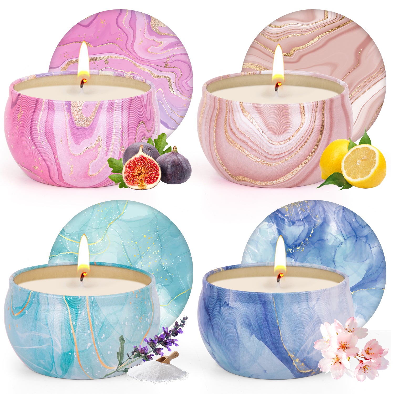 Giphtpoeet 4 Pack Scented Candles Gift Set for Women  for Christmas Holiday Wedding