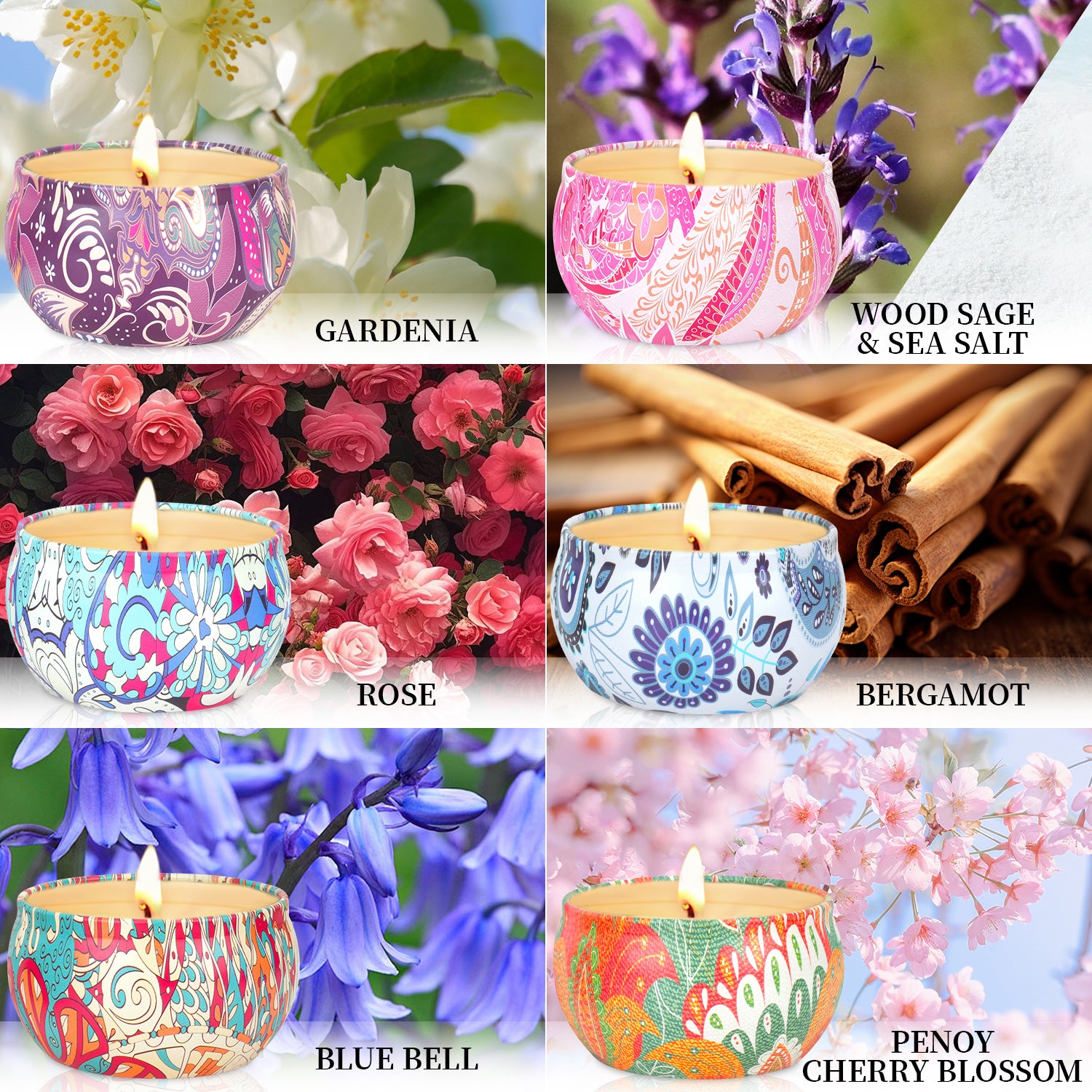 Giphtpoeet Scented Candles Gift Set for Women 4 pack Burning Time for 80h Jar Candles