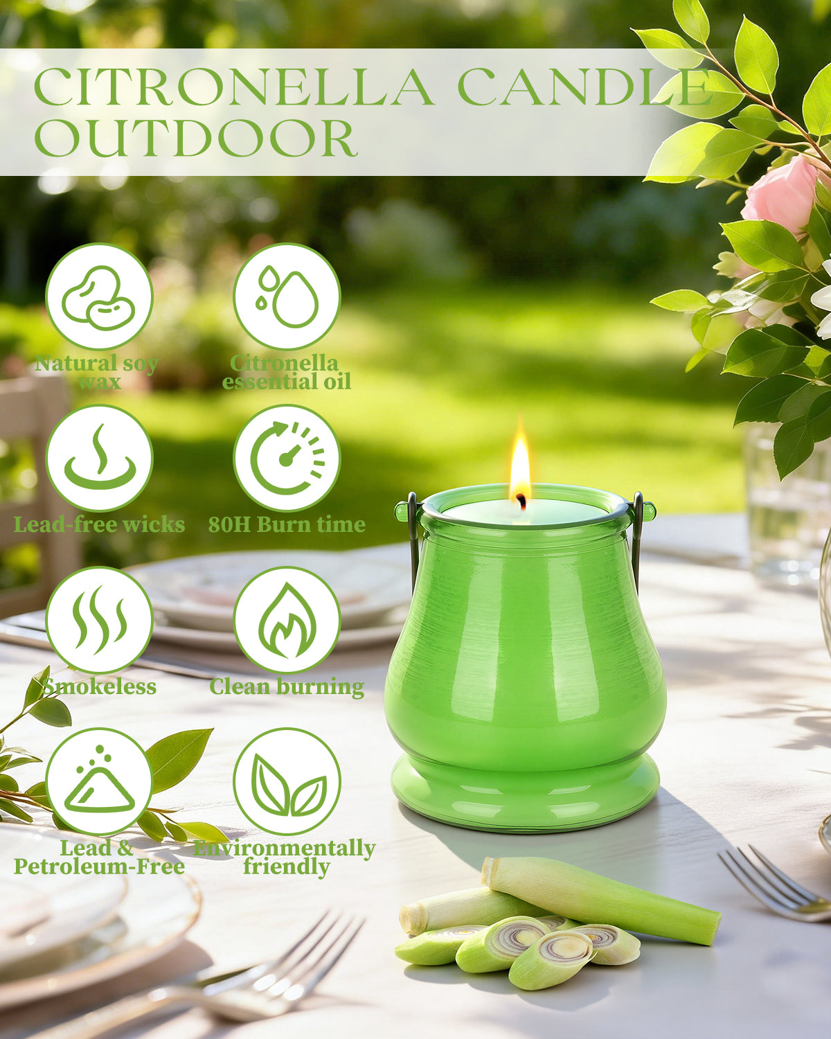 Giphtpoeet 2 Pack Citronella Candles Outdoor Hanging Lantern Soy Wax Scented Candles for Indoor Garden
