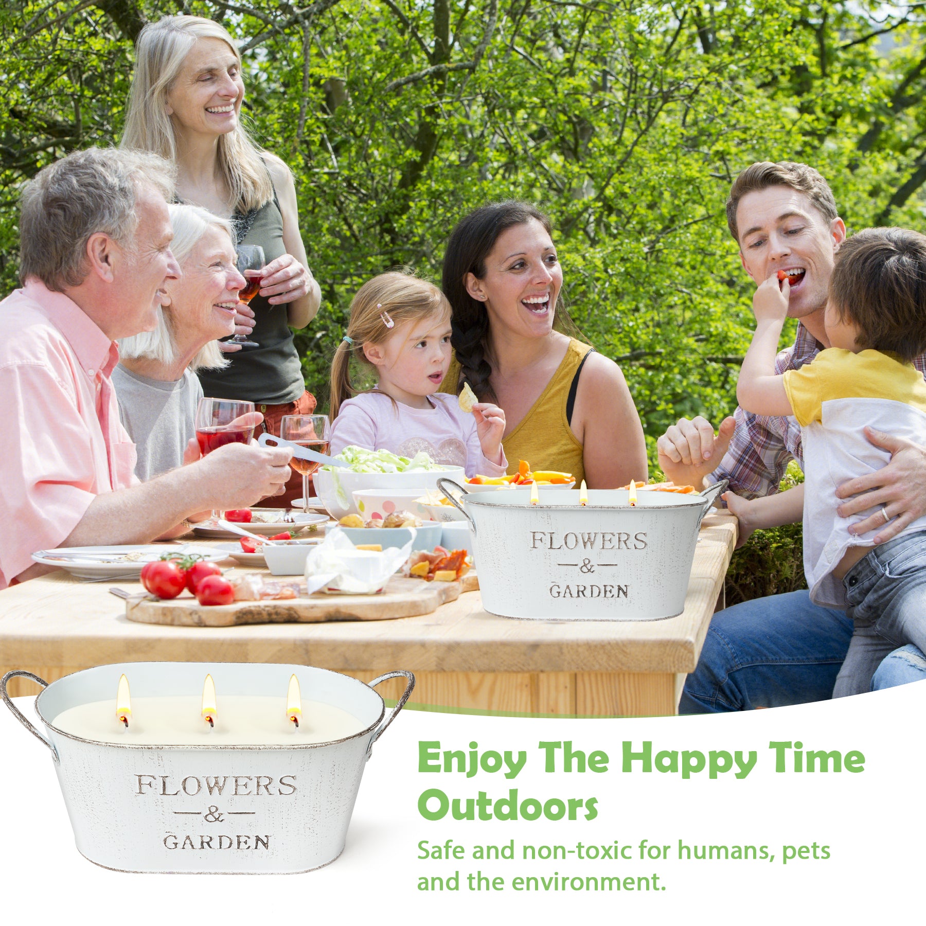 Giphtpoeet Extra Large Citronella Candle Outdoor 3 Wick 200H Lasting Lemongrass Candle for Outside Garden, 30oz