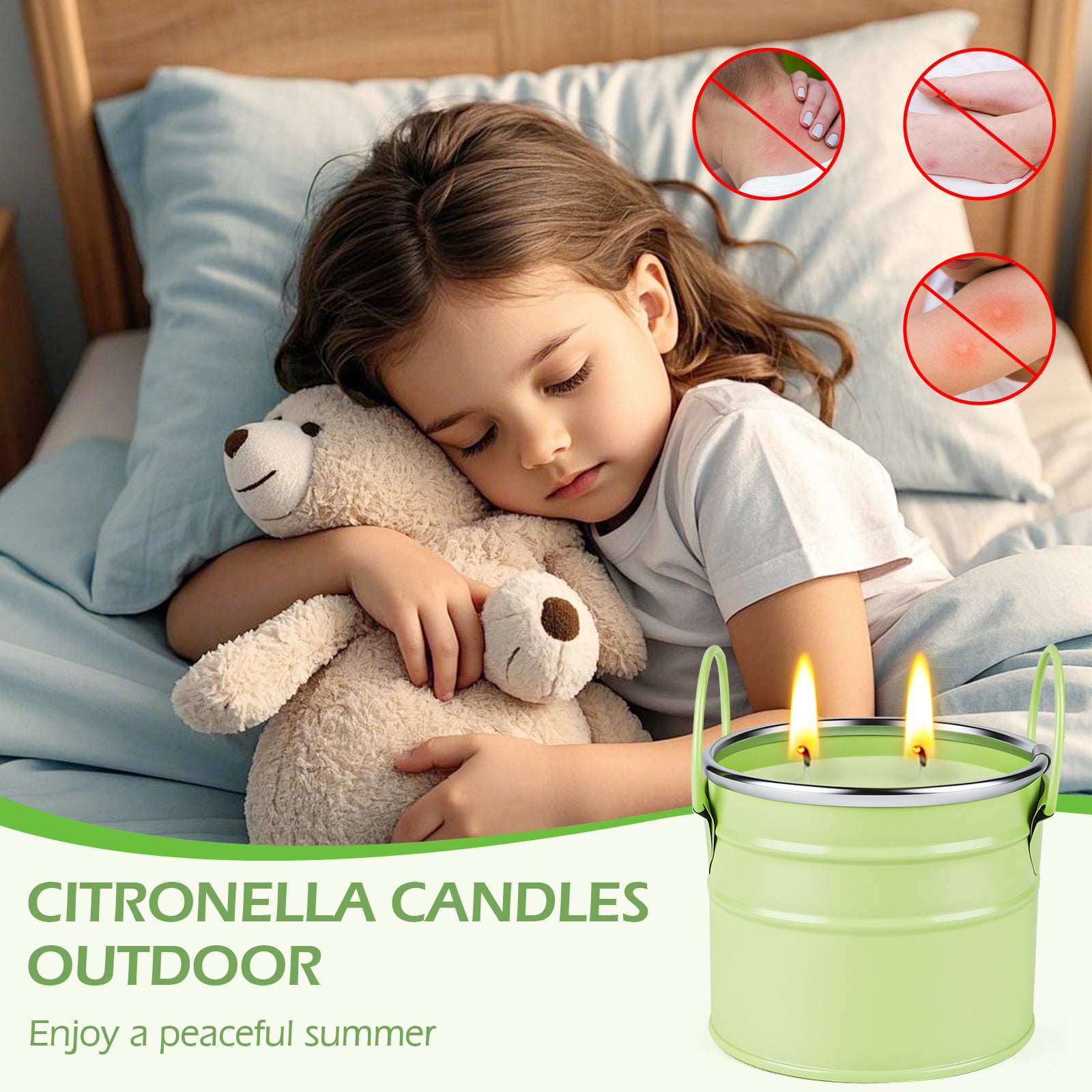 Giphtpoeet 2 Pack Citronella Candles 2-Wick 20oz Lemongrass Scented Summer Outdoor Candles for Patio Garden Balcony Backyard Camping