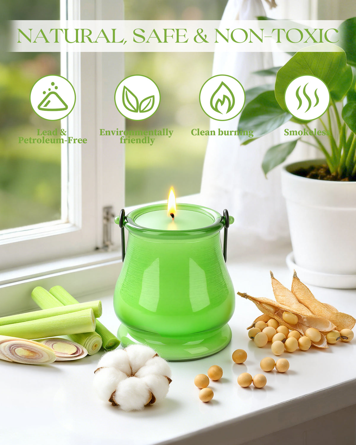 Giphtpoeet 2 Pack Citronella Candles Outdoor Hanging Lantern Soy Wax Scented Candles for Indoor Garden