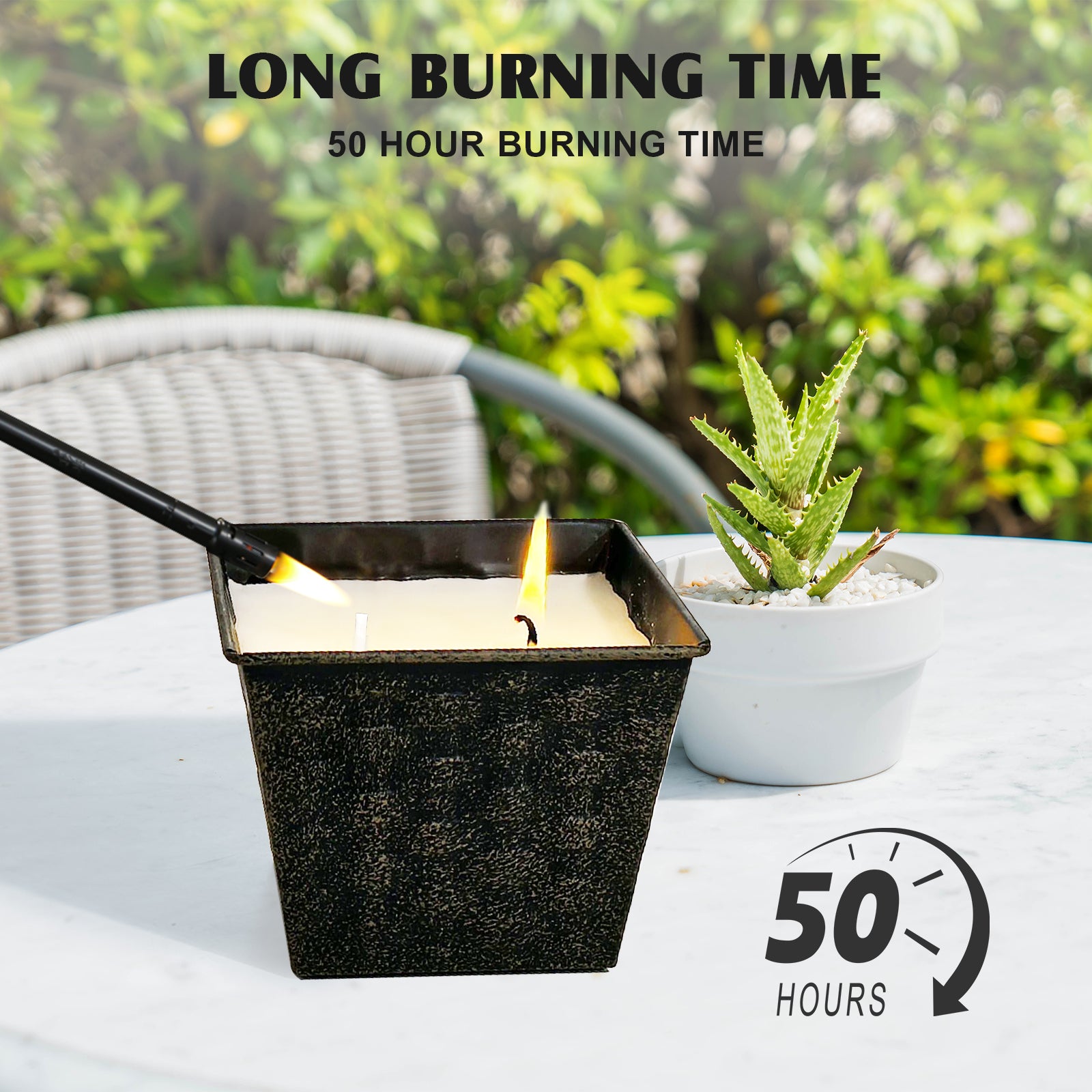 Giphtpoeet 2 Pack Citronella Candles Outdoor Large 28oz 2 Wicks Lemongrass Scented Soy Wax Candle for Indoor Outside