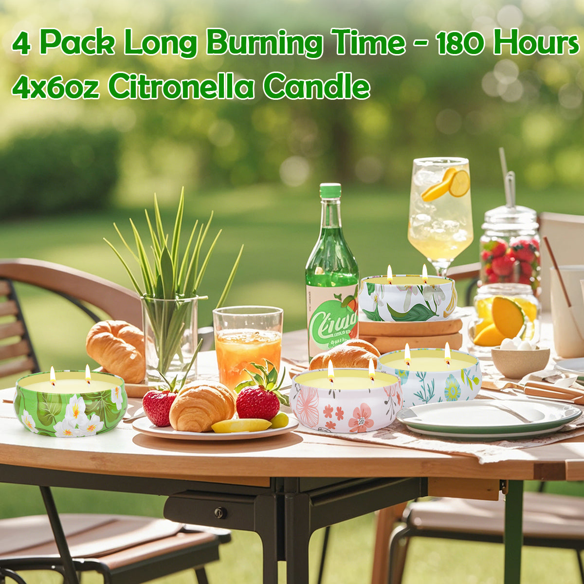 Giphtpoeet Citronella Candles for Outside Use Burn for 240H Perfect for Parties Camping Gatherings