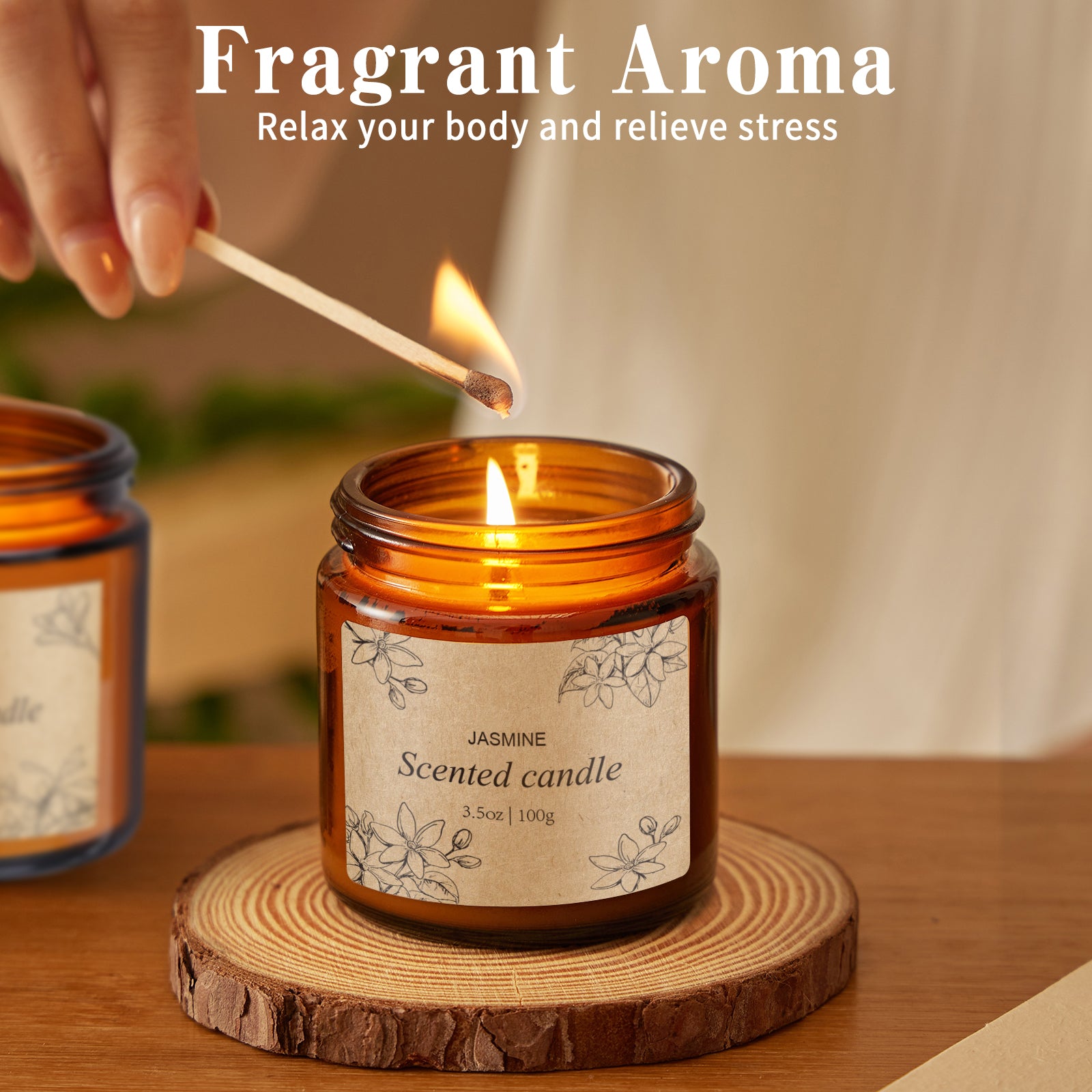 Giphtpoeet 4 Pack Scented Bath Candles Essential Oil Fragranced Soy Wax Jar Candle Set Burn 120h