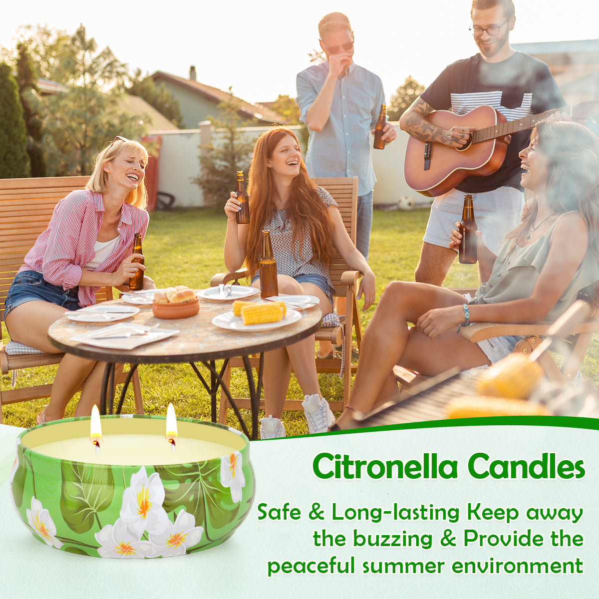 Giphtpoeet Citronella Candles for Outside Use Burn for 240H Perfect for Parties Camping Gatherings
