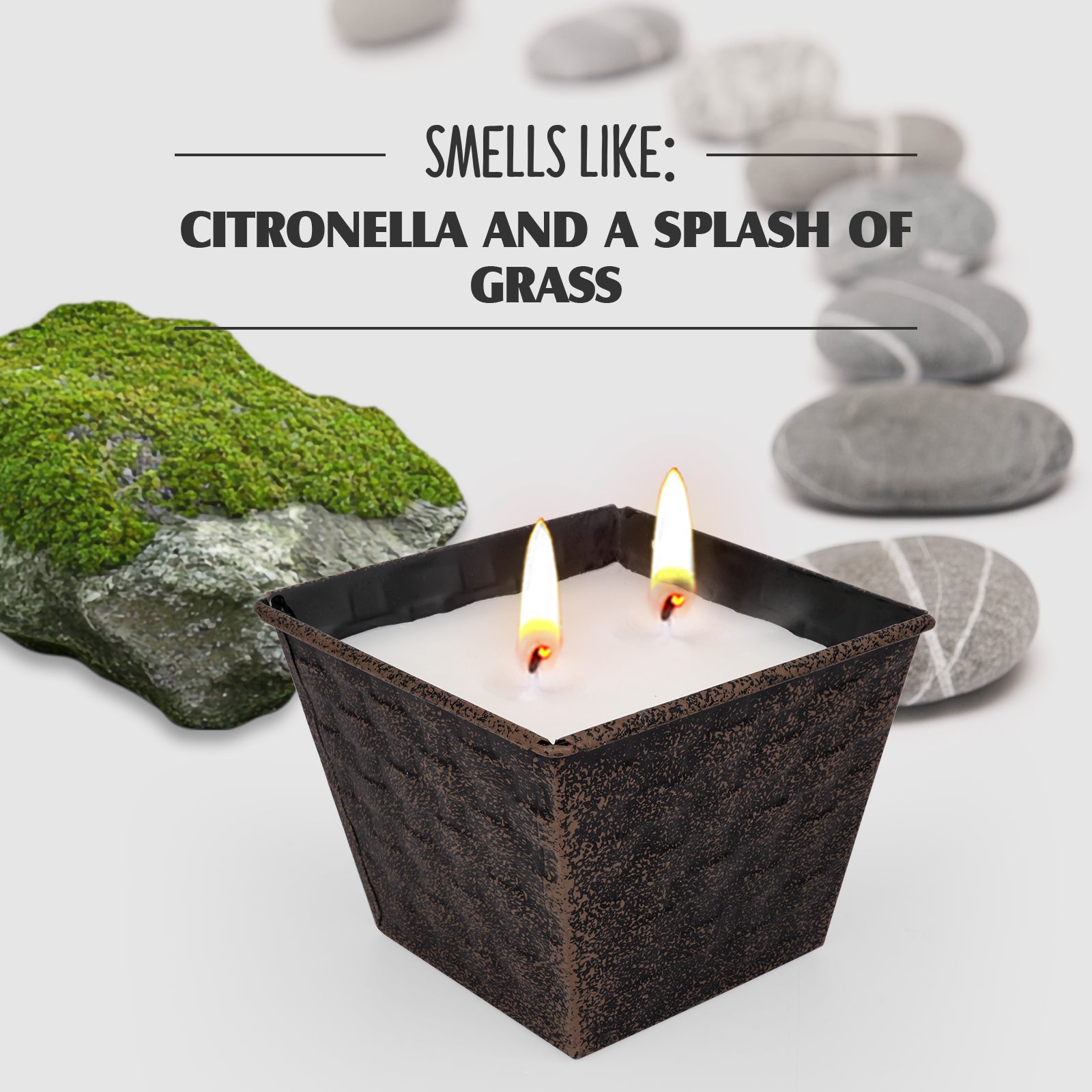 Giphtpoeet 2 Pack Citronella Candles Outdoor Large 28oz 2 Wicks Lemongrass Scented Soy Wax Candle for Indoor Outside